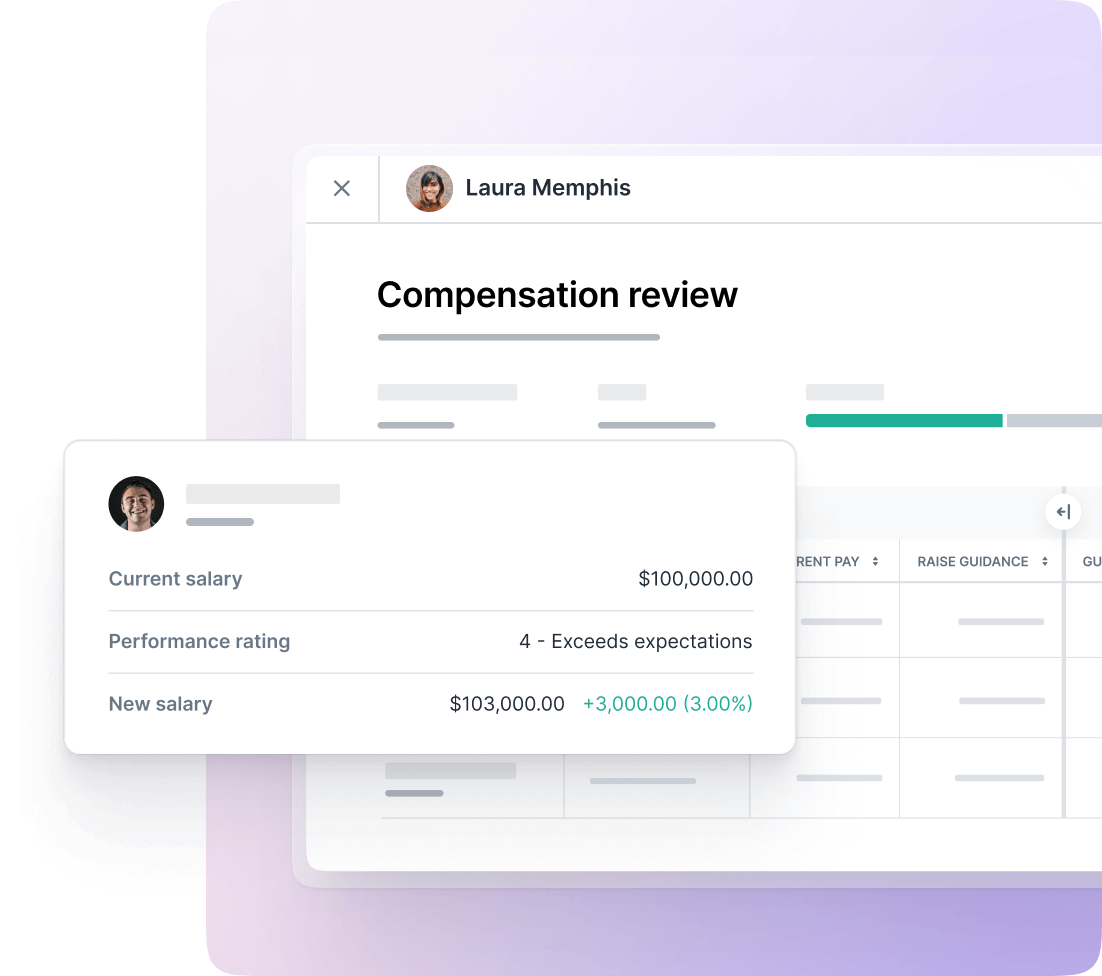 A screenshot of Lattice’s Compensation Review tool within the platform